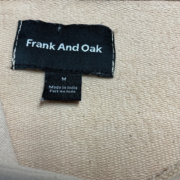 FRANK AND OAK Organic Cotton Long Sleeve Hooded Sweatshirt MADE IN INDIA US Sz M - Picture 5 of 9